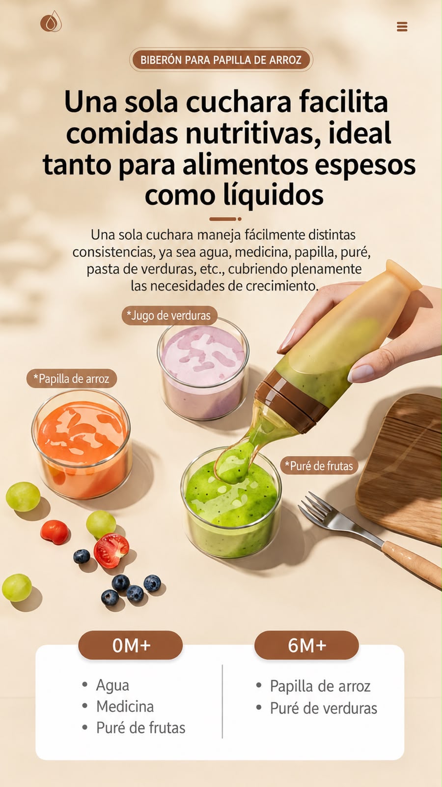 Cuchara Alimentadora de Silicona para Bebés – 120 ml