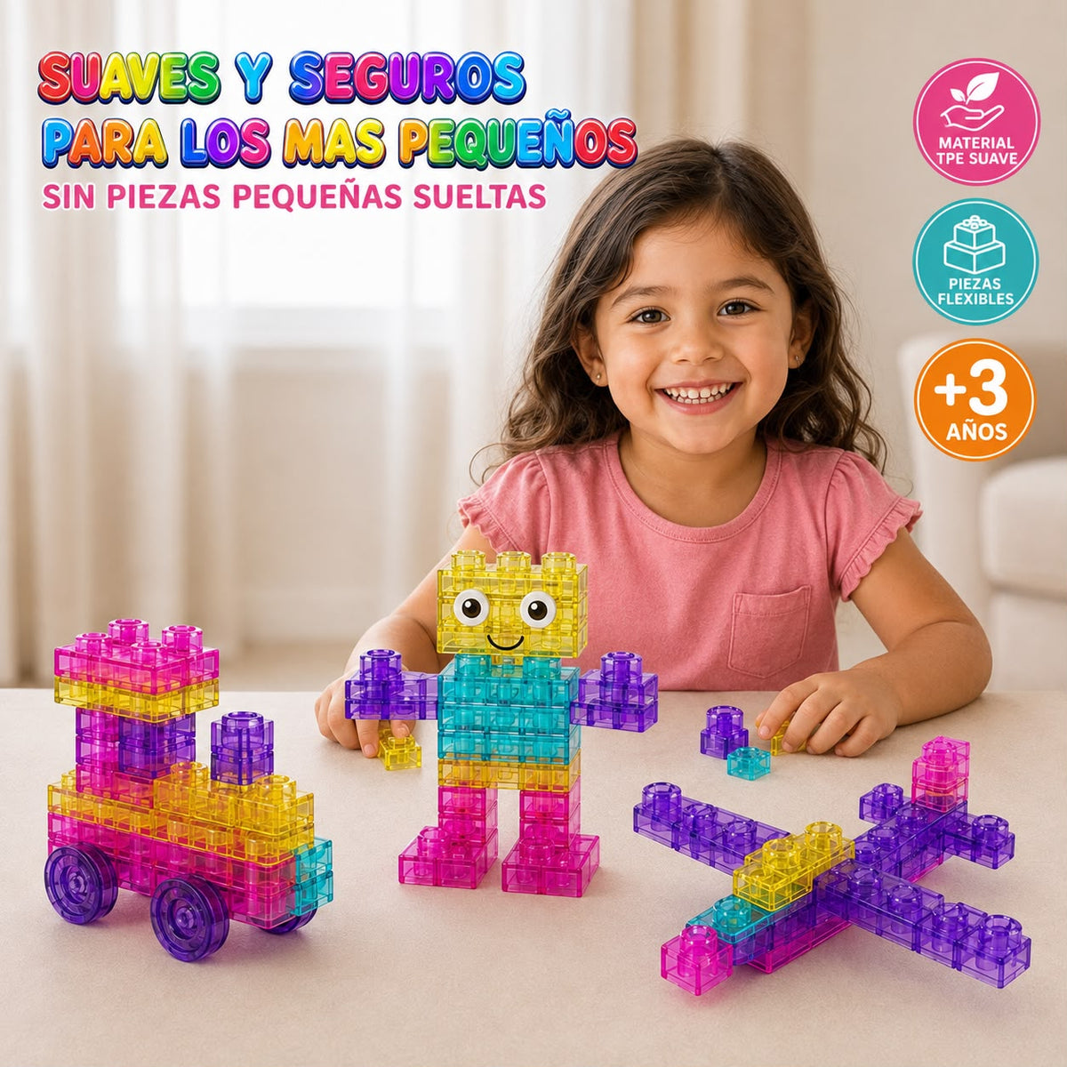 Bloques Sensoriales Flexibles de Construcción – 40 Piezas