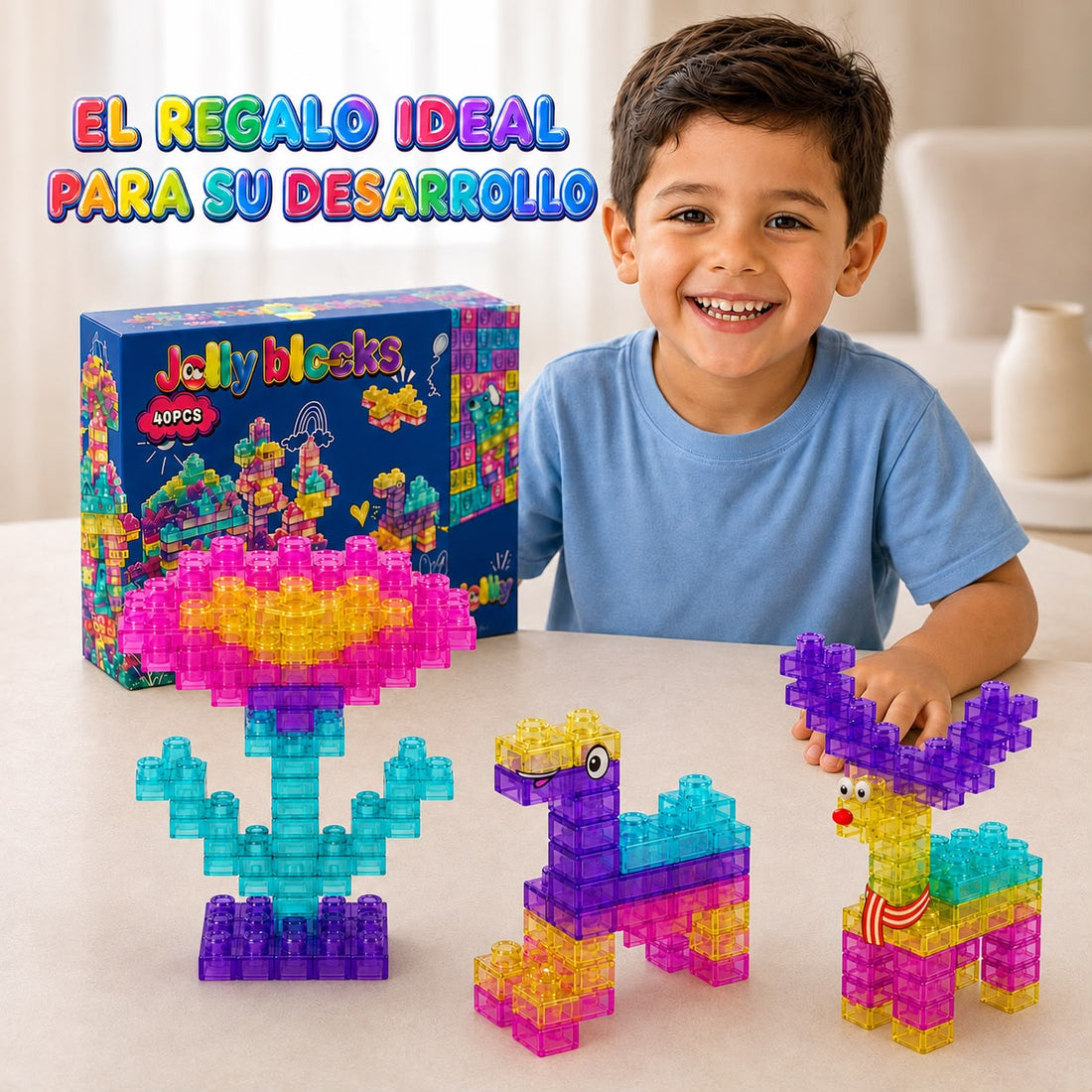 Bloques Sensoriales Flexibles de Construcción – 40 Piezas