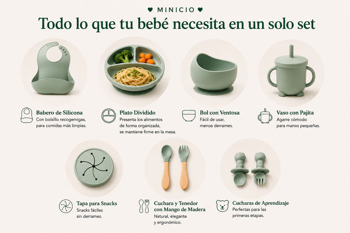 Set de Alimentación de Silicona para Bebés – 9 Piezas, Libre de BPA