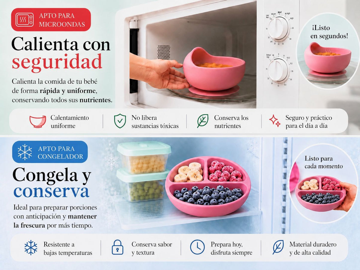 Set de Alimentación de Silicona para Bebés – 9 Piezas, Libre de BPA