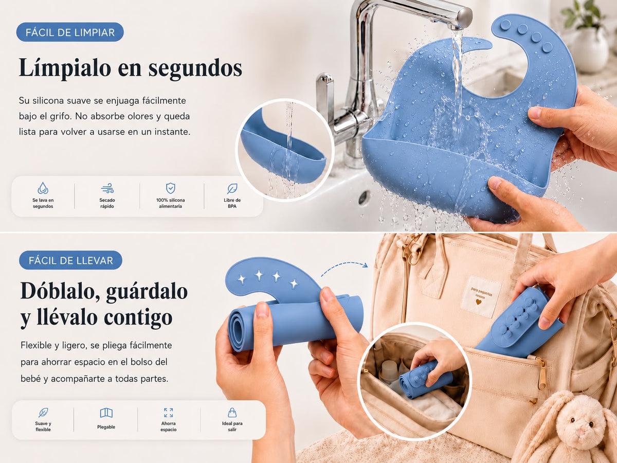 Set de Alimentación de Silicona para Bebés – 9 Piezas, Libre de BPA