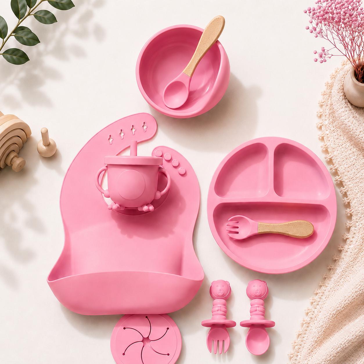 Set de Alimentación de Silicona para Bebés – 9 Piezas, Libre de BPA