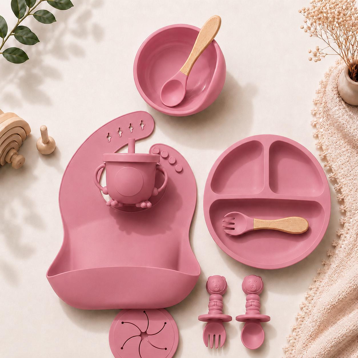 Set de Alimentación de Silicona para Bebés – 9 Piezas, Libre de BPA